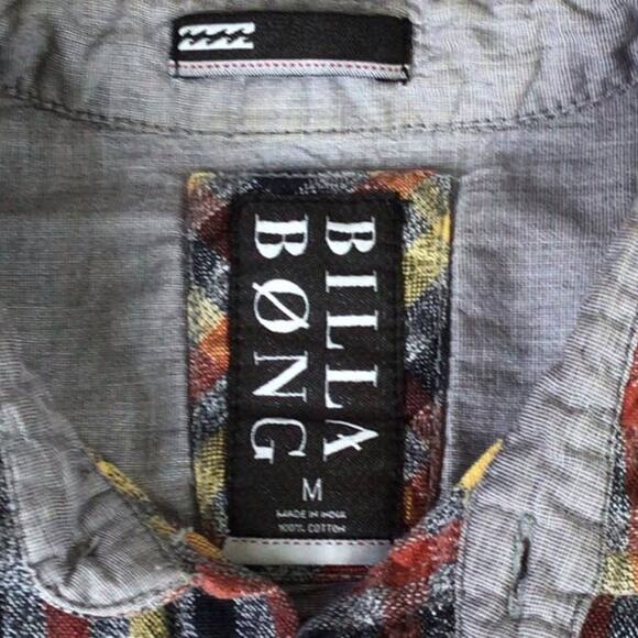 Billabong Plaid Flannel Button Up M - Picture 3 of 9